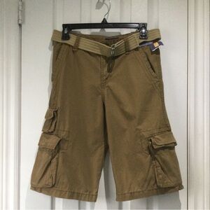 BNWT Cherokee Brown Cotton Cargo Shorts with Belt